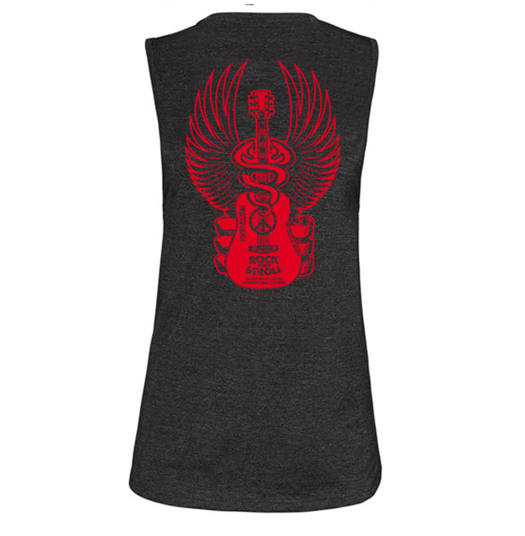 Grey Red Rocks/Rock-n-Stroll ladies vest top